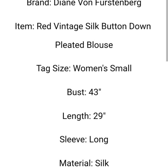 DVF Vintage Silk Pleated Blouse - Picture 2 of 5